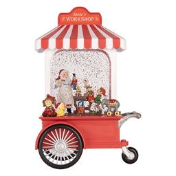 [6PR6178] Music box Ice cream cart with LED Red White 17x10x27 cm / 3xAA