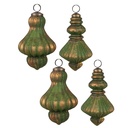 Weihnachtskugeln 4er Set Braun 29x20x9 cm / Ø 8x15 cm