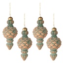 Weihnachtskugel Kupferfarbig set 4 Ø 6x14 cm