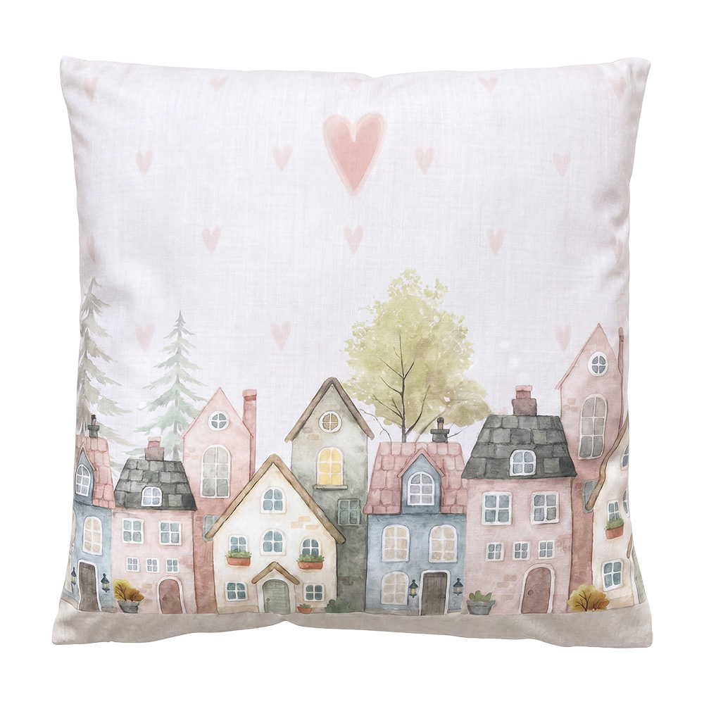 Cushion Filled Beige Pink 45x45x4 cm