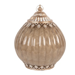 [6GL5218] Deko mit LED Beige Ø 15x19 cm / 2xAAA