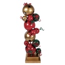 Decoratie pilaar kerstbal 43x40x150 cm
