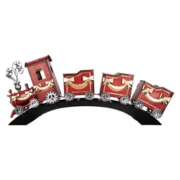 [5Y1303] Decorazione Treno Rosso 108x18x44 cm