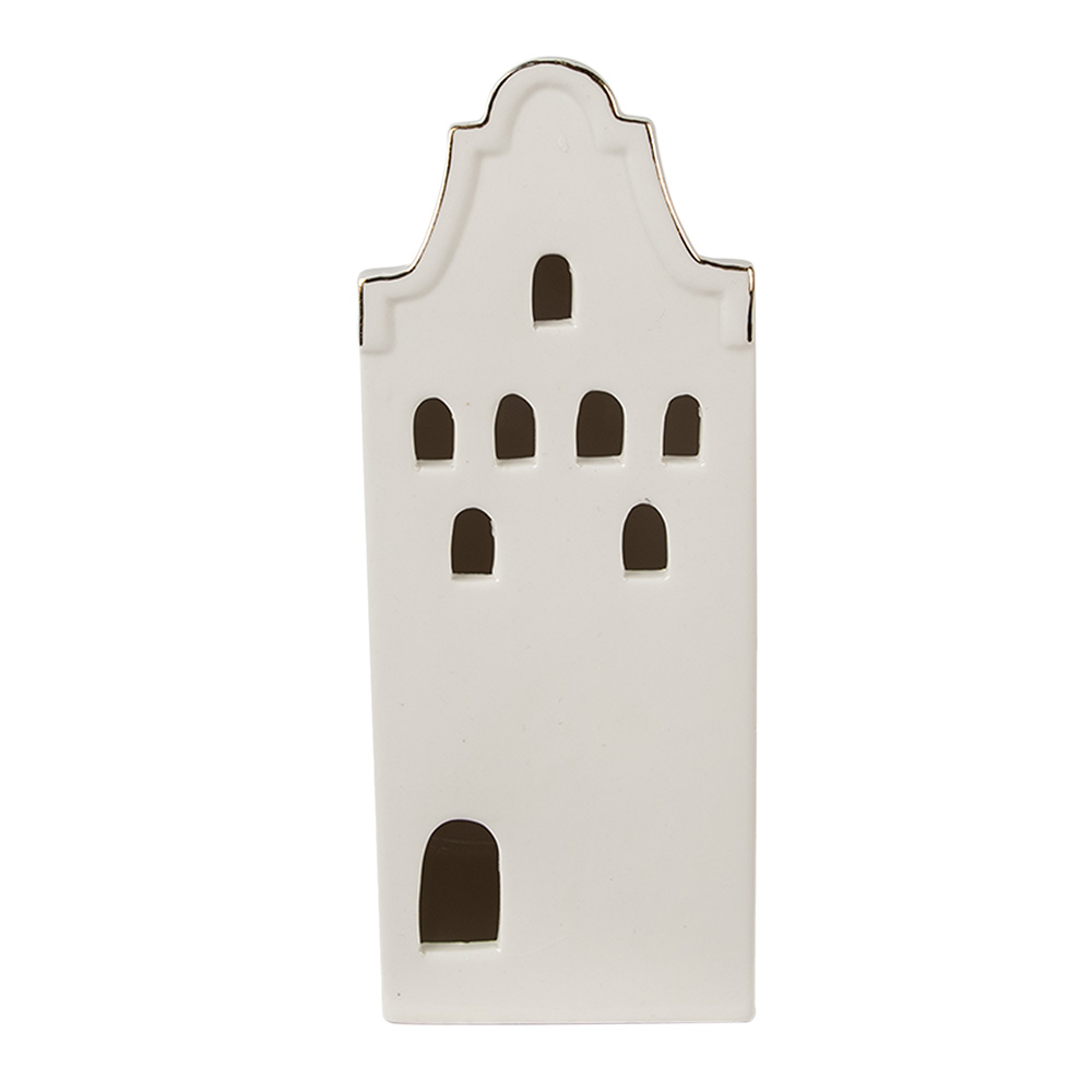 Decoratie huisje met LED 7x6x16 cm