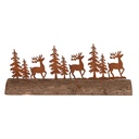 Decoratie rendieren en kerstbomen 25x5x6 cm