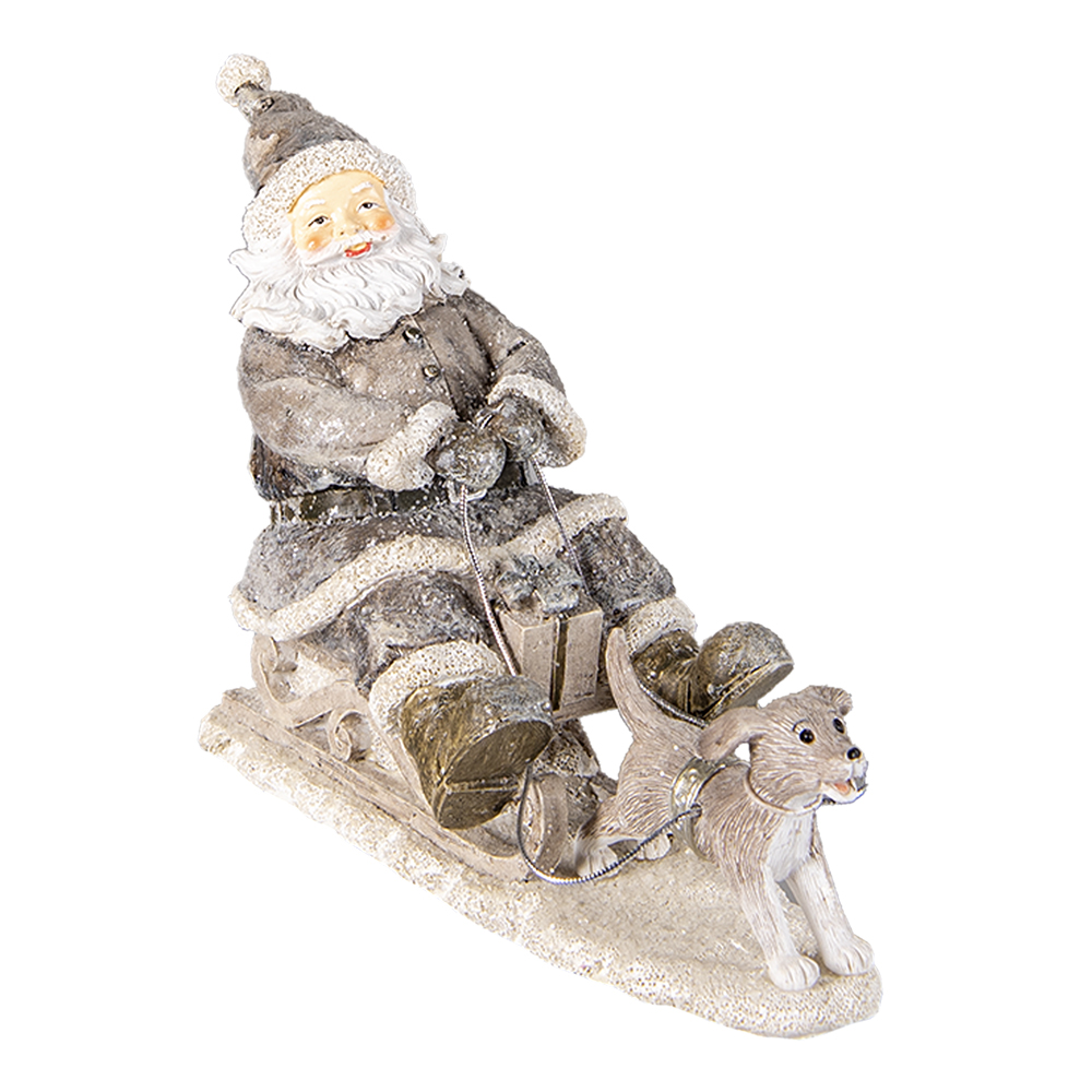 Decoratie kerstman op slee 24x8x16 cm