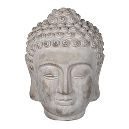[6TE0360L] Image de décoration Bouddha Gris 17x17x24 cm