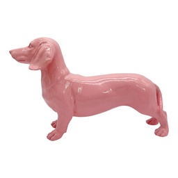 [6PR6412] Deko Hund Rosa 32x9x20 cm