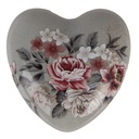 Deko Herz Grau Rosa  8x8x4 cm