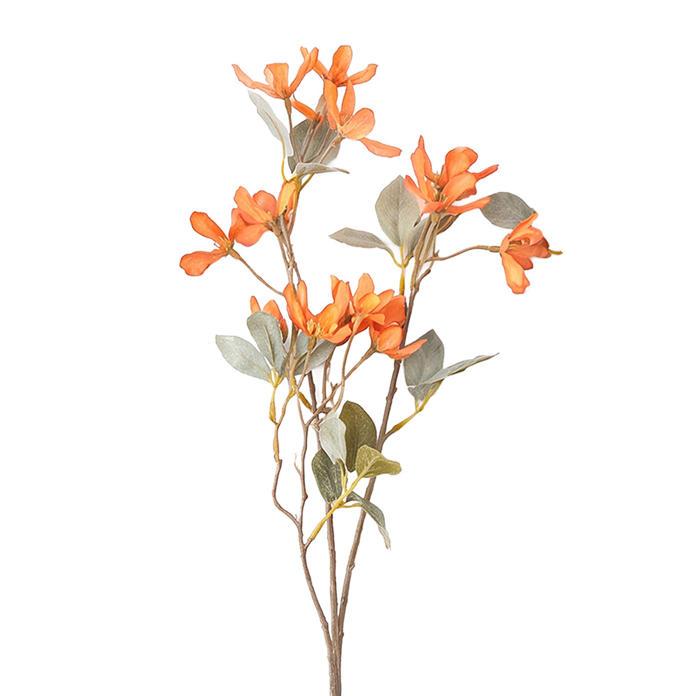 Branche décorative avec fleurs Orange 61 cm
