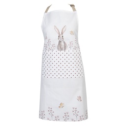 [REB41] Grembiule Bianco, Marrone 70x85 cm