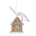 Dekoration Anhänger Haus Braun Weiß 6x1x8 cm