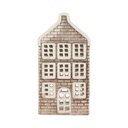 Portacandele Natale Casette Grigio Arancio 7x7x14 cm