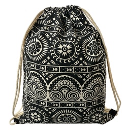 [JZBG0311] Rucksack Schwarz Weiß 34x1x43 cm