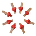 Molletta con cuore (set 8) Rosso Marrone 1x2x3 cm
