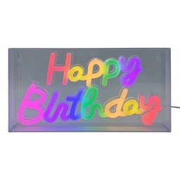 [6LMN0006] Wandlamp neon Happy Birthday 31x4x16 cm