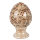 Uovo decorativo su piede Beige Verde Ø 9x14 cm