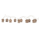 Decoratie lichtsnoer huisjes 10 lampjes LED 5x5x150 cm/ 2xAA