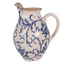 Decorative Pitcher Beige Blue 16x12x19 cm