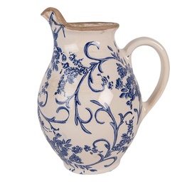 [6CE2238S] Pichet décoratif Beige Bleu 16x12x19 cm