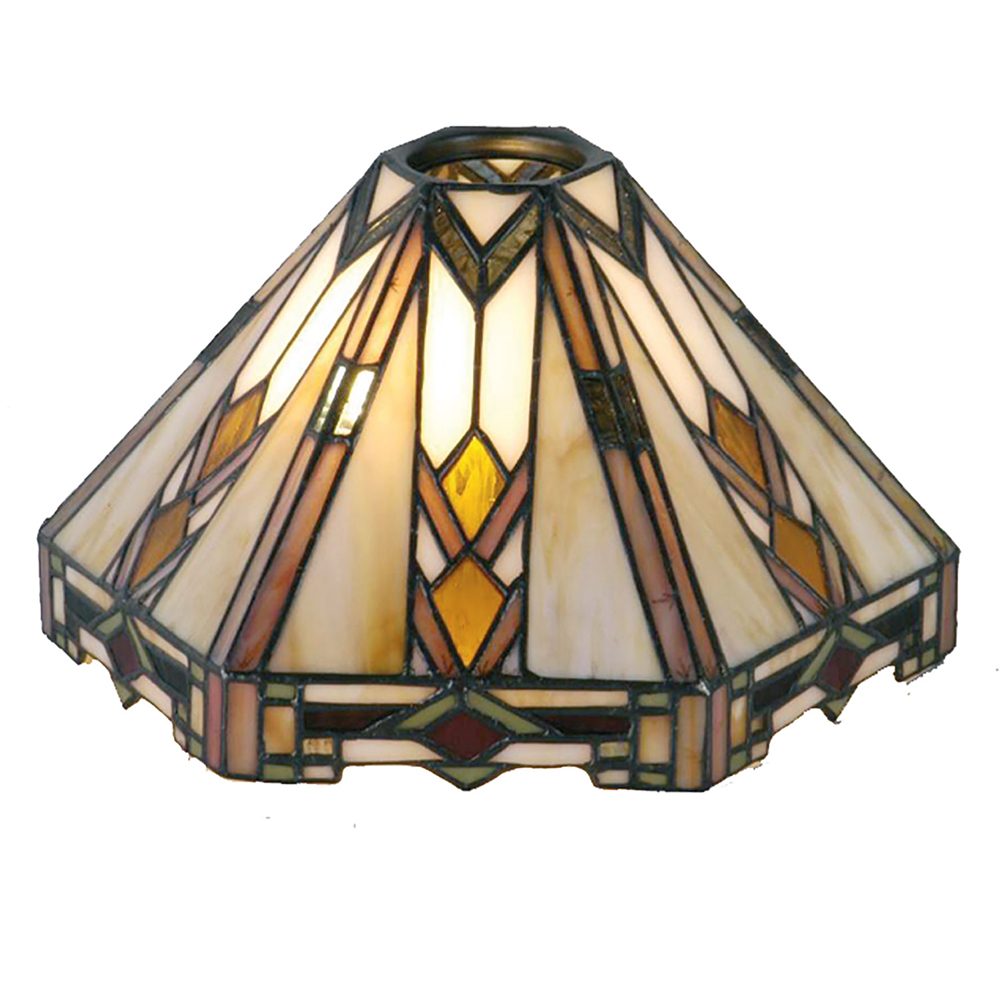 Lampshade Tiffany Beige, Brown 26x22x15 cm / KH 6 cm