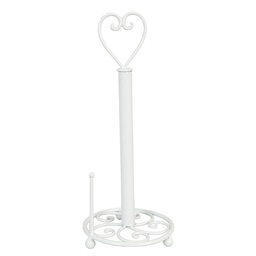 [W40361W] Kitchen Roll Holder White Ø 18x39 cm