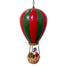 [6PR6503R] Decorazione mongolfiera con LED Rosso Verde Ø 15x28 cm / 2xAAA