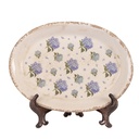 Piatto Decorativo Beige Blu 25x18x2 cm