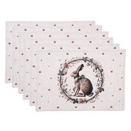 [NLE40] Placemats Set of 6 Beige Brown 48x33 cm