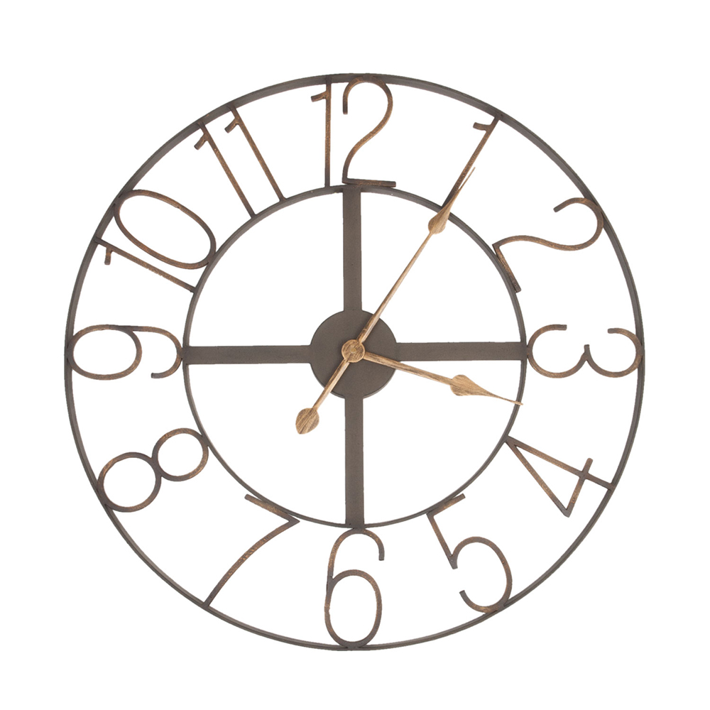 Wanduhr Braun Ø 60x2 cm / 1xAA