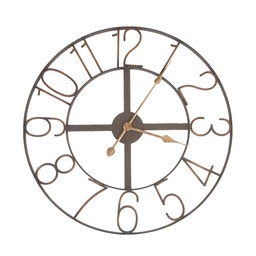 [5KL0014] Orologio da Parete Marrone Ø 60x2 cm / 1xAA