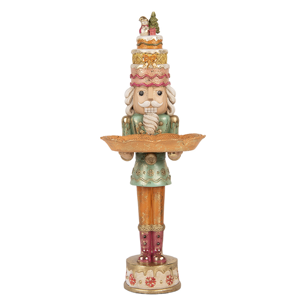 Decoratie notenkraker met schaal 15x15x41 cm