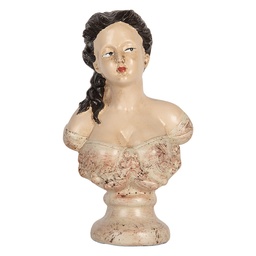 [6PR5553] Decorativa Busto Donna Beige Marrone 12x8x20 cm
