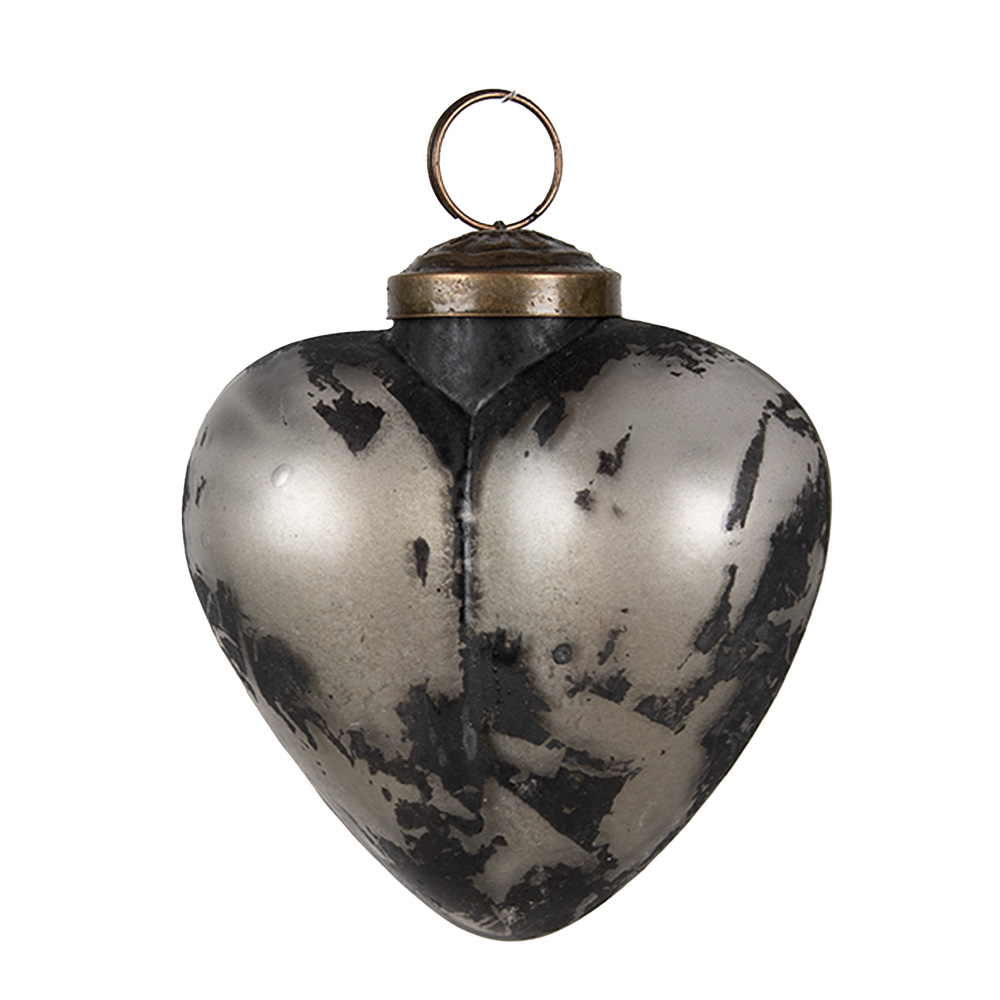 Weihnachtskugel Grau Schwarz 8x4x8 cm