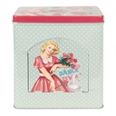 Storage Tin Blue Pink 16x10x18 cm
