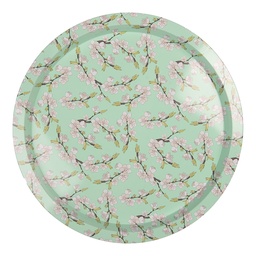 [6BL0181] Vassoio Decorativo Verde Ø 32x2 cm