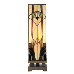 [5LL-6323] Lampada da tavolo Tiffany Beige 15x15x54 cm E27/max 1x60W