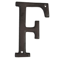 [6Y0840-F] Lettera F Marrone 8x1x13 cm