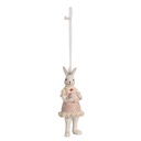 Ciondolo Decorativo Coniglio Bianco Rosa 4x4x10 cm