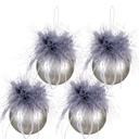 Palla di natale griggio set 4 Ø 6x6 cm
