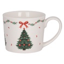 Becher Weiß Grün 12x8x7 cm / 275 ml