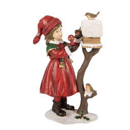 [6PR6318] Decoratie kind bij vogelhuisje 13x7x19 cm