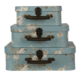 [64753] Decoratie koffer (3) 30x21x9/25x18x9/20x16x8 cm