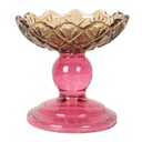 Glass Tea Light Holder Yellow Pink Ø 10x9 cm