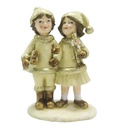 Weihnachtsdeko Standbild Kinder Beige 10x6x15 cm