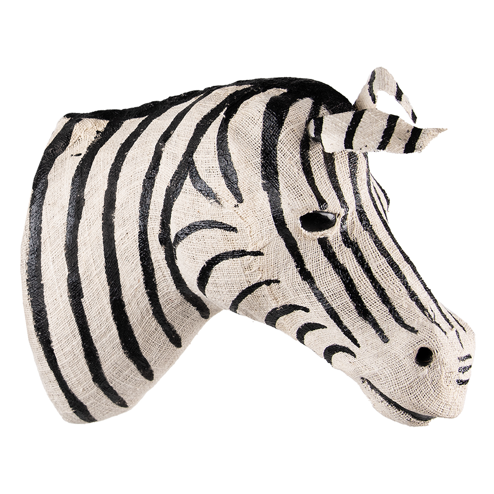Wanddecoratie zebra 21x46x37 cm