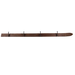 [5H0727] Appendiabiti da Parete 4 Ganci Marrone 170x8x12 cm