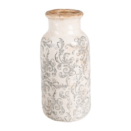 [6CE1927L] Vase Beige Gris Ø 15x32 cm