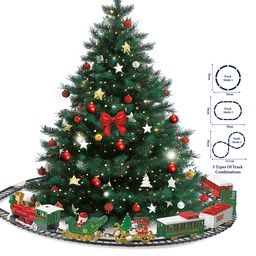 [66797] Decorazione Treno di Natale Verde Rosso 117x56x5 cm