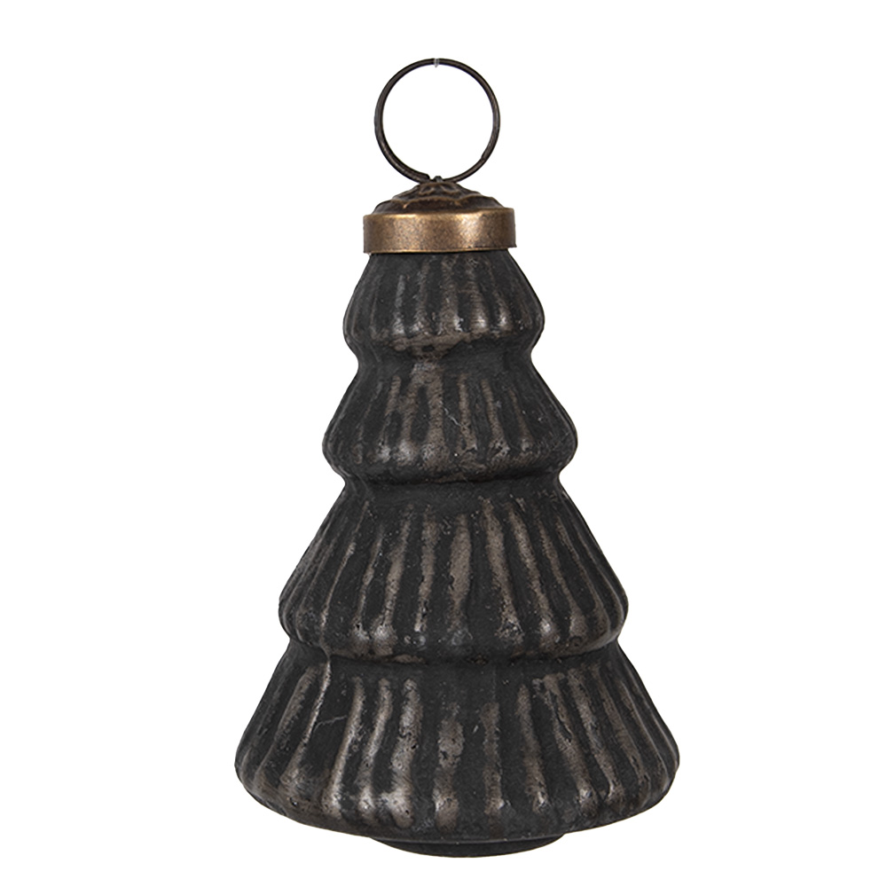 Weihnachtskugel Schwarz Grau Ø 6x9 cm
